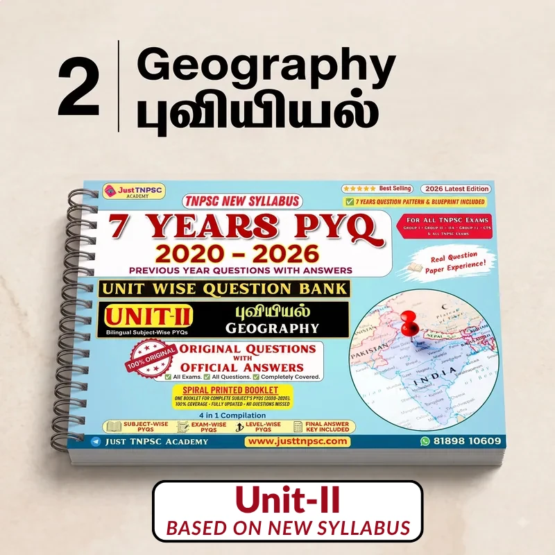TNPSC Geography PYQ Spiral Booklet — Just TNPSC Academy