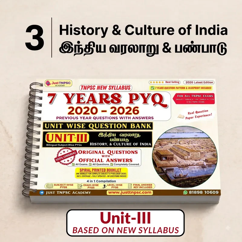 TNPSC History & Culture of India PYQ Spiral Booklet — Just TNPSC Academy